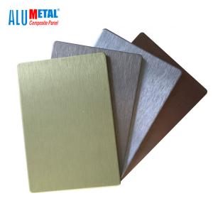 China Anodized 0.08mm Brushed Aluminum Composite Panel Sheet Cladding 1220mm LDPE Core on sale