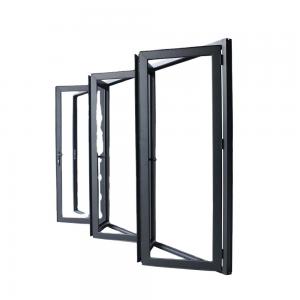 China Aluminium Upvc Foldable Balcony Door Bay Window Bifold Doors Laminated Glass on sale