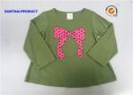 Knot Bow Applique Top Long Sleeve Crew Neck Baby Girl T Shirt