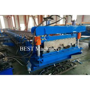 China Metal Sheet Floor Decking Roofing Roll Forming Machines with Embossing Rollers Design on sale