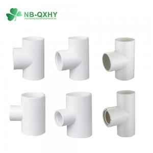 China Blue PVC Pipe Fitting Tee Sch40 Equal Tee Reducing Tee Female Tee for Glue Connection factory