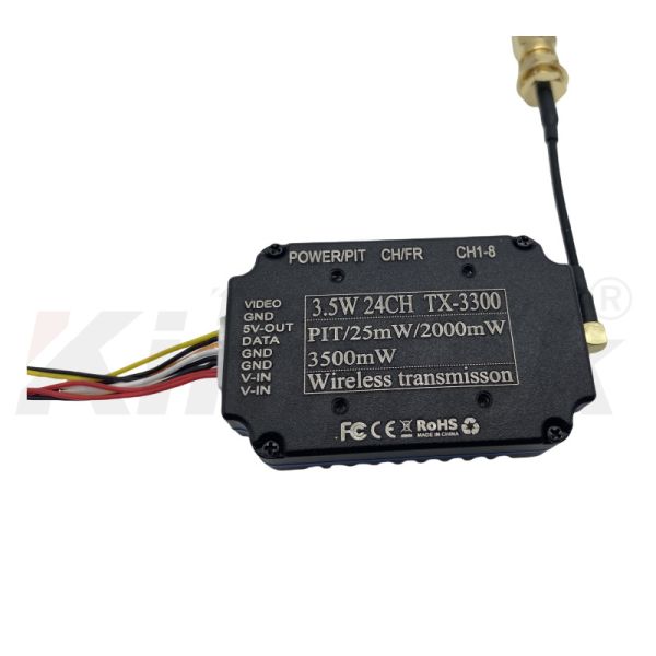 3.3G 3.5W FPV UAV Video Transmitter 3.3Ghz VTX with IRC 24CH 25mW/2000mW/3500mW FPV VTX Module