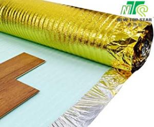 China Gold Vapor Hardwood Flooring Underlayment , Polyethylene Foam Solid Wood Floor Underlay factory