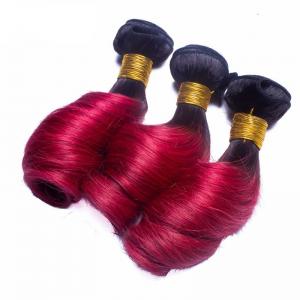 China Funmi Curly Malaysian Virgin Curl #1b/burg Human Hair Extension Human Hair Weaves 2 Tone Color Hair Ombre Curly Hair factory