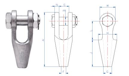 38mm Wire Rope End Stop With Cotter Pin , Open Spelter Socket