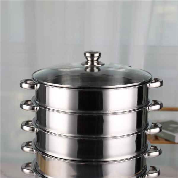 Restaurant Stackable Steamer Pot Five Layers Customized Logo