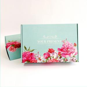 China Custom Flower Pattern Gift Clothing Box Recyclable Foldable Paper Box factory