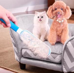 China Pet Brush Fur & Lint Remover Colour Box Deshedding Grooming Tool Double-Sided Pet Hair Remover Brush factory