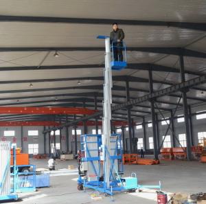 China 8m 100kg Single Mast Aerial Work Platform Lift for Window Cleaning 100kg Capacity factory