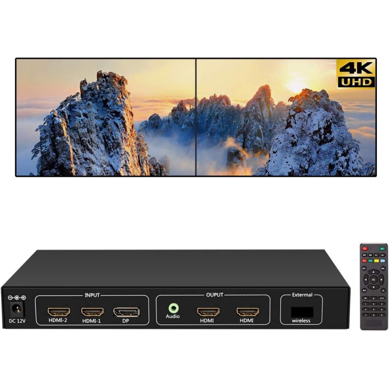 4 Ports 4K HDMI Video Wall Processor For Multi Screen Display 2X2 1X2