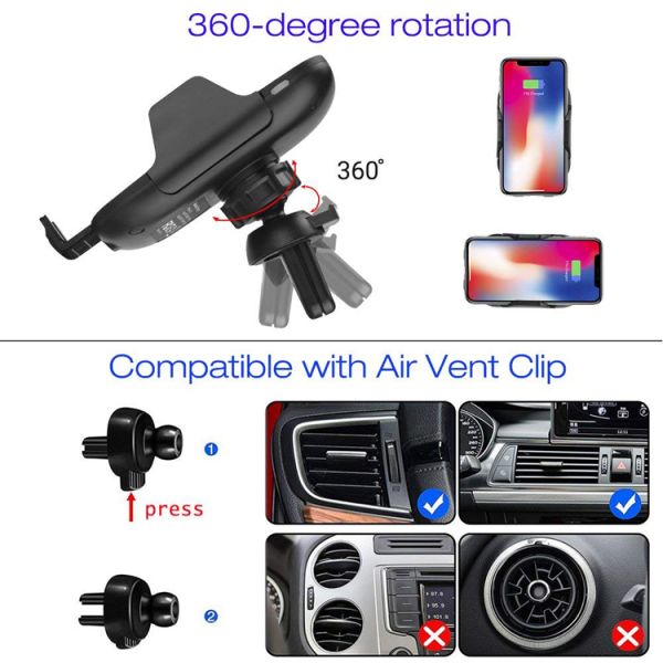 Type - C V30 Infrared Sensor Wireless Car Charger 10w Fast Charging For Mobile Phones