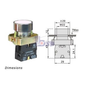Industrial White Push Button Switch SB2 Series For Magnetic Starter Control