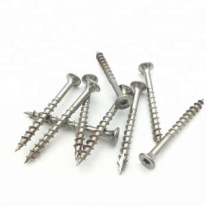 China SS AISI 410 Timber Decking Screws Flat Bugle Head Torx Drive Stainless Deck Screws T17 W/Groove Thread  factory