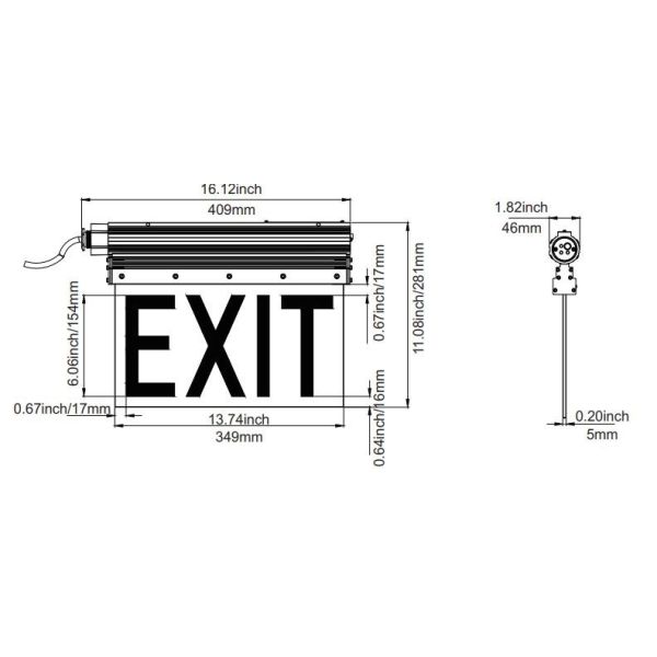 DC12-48V IP66 Fire Exit Emergency Lighting Explosion Proof