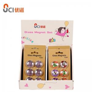 China Clear Round Glass Pebble Magnets Refrigerator Magnet Souvenir factory