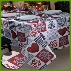 China Hot selling Chrismas Snowflake n heat kids designs printed table decrational table cloths made of BSCI audited factory i on sale