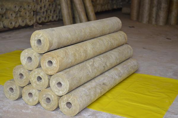 China Thermal Rockwool Pipe Insulation Light Weight Thickness 25mm - 100mm factory