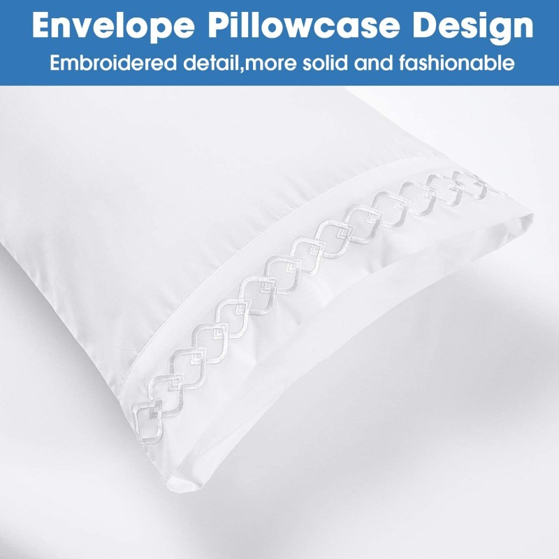 Solid Soft Brushed Microfiber Luxury Embroidery Sheet Set 3/4pcs Customized