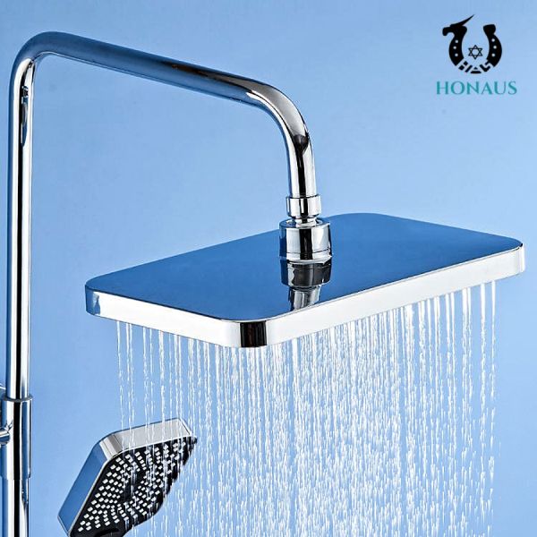 Height Adjustable Copper Shower Head Set