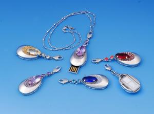China Jewelry USB flash drive bulk 1gb 2gb 4gb 8gb at very best price with free necklace on sale