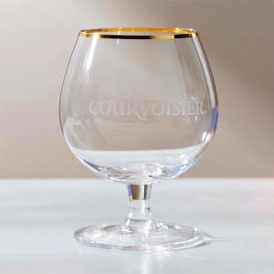China Clear Gold Rim Glass Drinking Goblets 415ml Crystal Cognac Glasses Lead Free factory