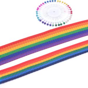China Colourful Polyester Rainbow Webbing Trim For Pet Leash factory