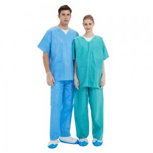China Long Sleevs And Short Sleevs Medical Scrub Suits SMS Disposable Non Woven factory