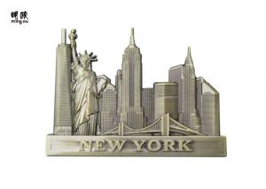 China Antique Bronze Color US Country Refrigerator Magnets , New York City Tourist Fridge Magnets factory