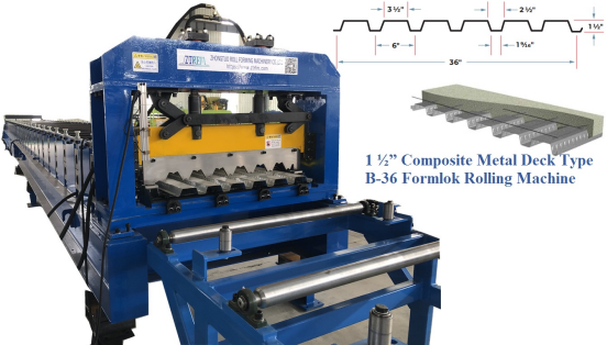 1.5″ Composite Deck Durable Floor Decking Rolling Forming Machine