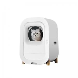 China Intelligent Self Cleaning Cat Litter Box Furniture with Large Capacity and White Color on sale