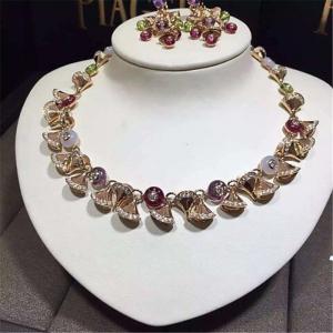 China Luxury jewelry Factory B Colored gemstone  necklace 18k gold white gold yellow gold rose gold  diamond  necklace on sale