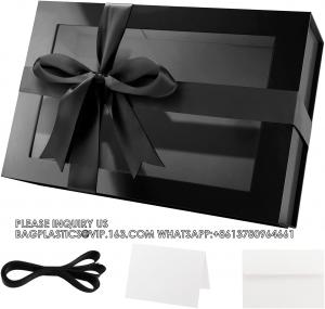 China Black Gift Box For Present Contains Ribbon, Card, Groomsman Proposal Box, Extra Large Gift Box With Magnetic Lid factory