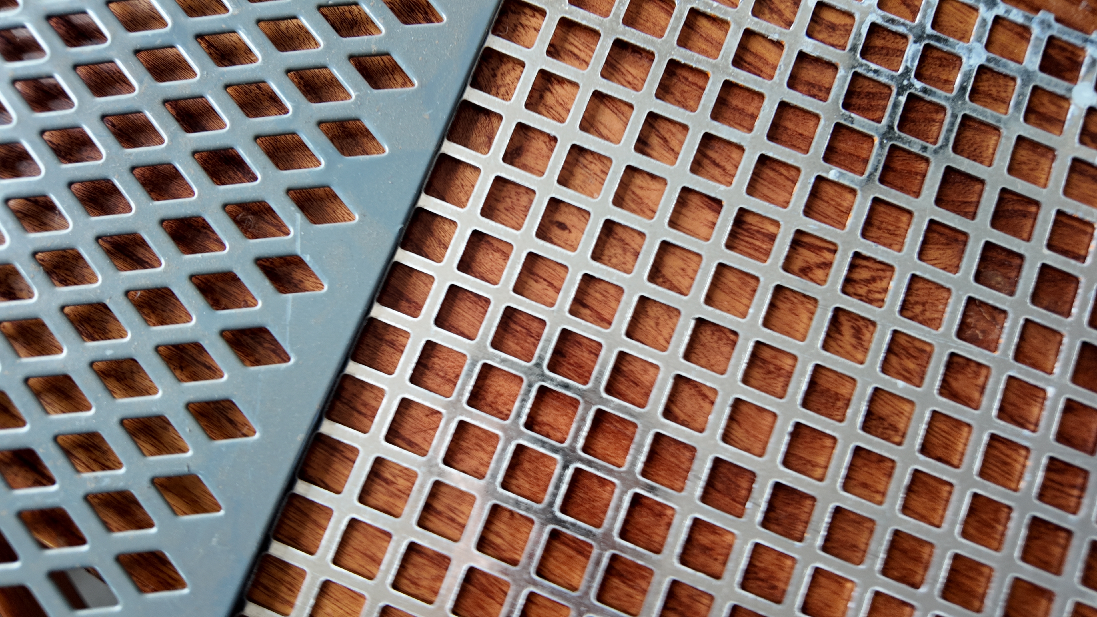 Multi-Material Custom Perforated Metal Panel With Various Hole Types