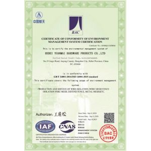 Hebei Yuanmai Metal Products Co., Ltd. Certifications