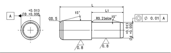 Stepped Cylindrical Precision Dowel Pins , Mould Making Use SUJ2 Custom Dowel Pins