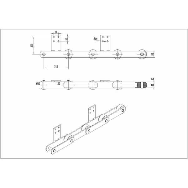 S450.433 Large Size Heavy Duty Conveyor Chain Bucket Wheel Stacker Reclaimer Chain