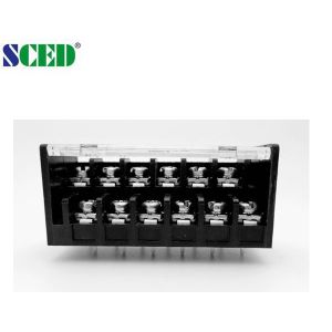 China Double Level Barrier Terminal Block 7.62mm Pitch 300V 15A Black factory