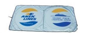 China New creative gift product customed logo tyvek/nylon car sun shade with pouch factory