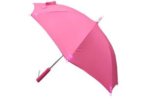 China Customized Girls Pink Umbrella Easy Manual Open Use 19 Inches With LED On Tips on sale