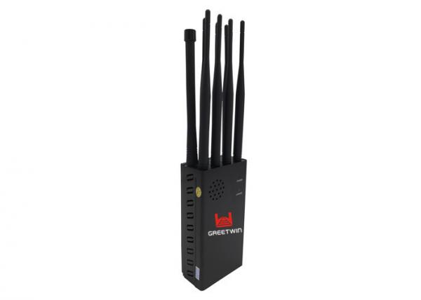 China 8 Antennas Cell Phone Blocking Device , Portable Signal Jammer With 3dBi High Gain Antenna factory