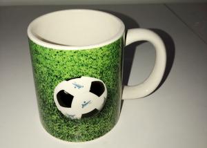 China 3D Relief Logo Decal Football Ceramic Novelty Mug LFGB on sale