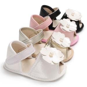 China Wholesale white Flower soft-sole newborn sandal 0-18 months baby shoes baby factory