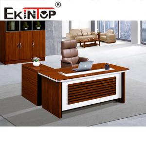 China Wood Veneer Top Executive Desk And Chair Wood Office Desk Set With File Cabinet on sale