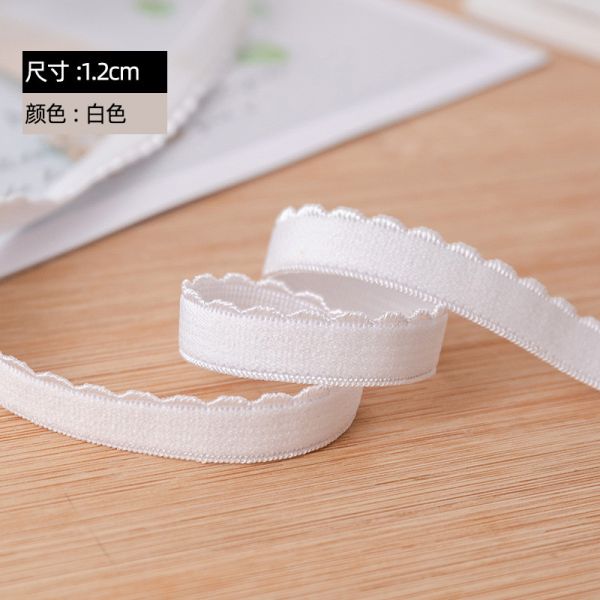 Garment Accessories Ribbon 1.2cm Weaved Edge Polyester Elastic Bra Strap with Eco-friendly Features