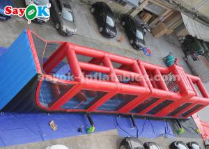 China Inflatable Obstacle Course Red 25*3*4m Inflatable Obstacle Game Playing Tournament For Rental on sale