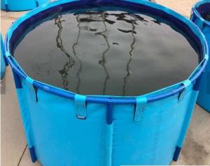 China Fish Farming Aquarium Water Storage Tank, Blue Cylinder Above Ground Fish Pond Collapsible Fish Tank factory
