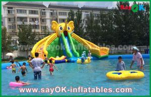China Large Inflatable Water Slides Giant Inflatable Bull / Elephant Cartoon Bouncer Water Slids For Adults And Kids factory