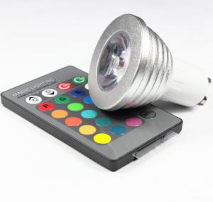 China 3W RGB LED COB Spotlights bulbs RGB led remote controller lathe aluminum housing GU10 E27 on sale