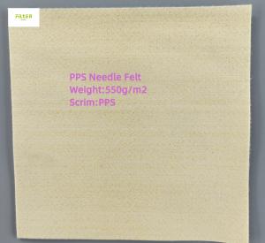 China 450gsm - 550gsm Industrial Filter Cloth PPS Needle Felt For Filter Bag on sale