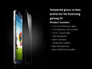 China Anti-fingerprint for Guard Samsung galaxy S4 Clear Full Size Tempered Glass factory